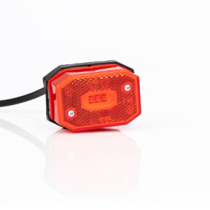 Lampa obrysowa czerwona tylna LED z odblaskiem i przewodem