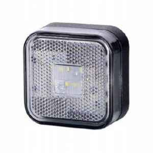 Lampa obrysowa kwadratowa z odblaskiem, biała