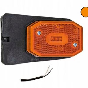 Lampa obrysowa LED 12-36V, żółta z odblaskiem, uchwytem kątowym