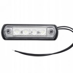 Lampa obrysowa na podstawie gumowej prostej, biała