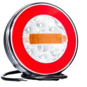 Lampa tylna LED, 3-funkcyjna (światło obrysowe, STOP i kierunkowskazu), 12/24 V, okrągła, uniwersalna, do montażu pojedynczego Fristom