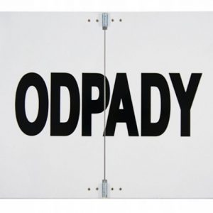 Tablica tabliczka duża składana 400x300mm Odpady