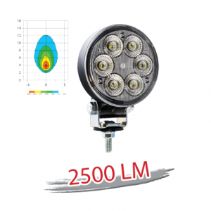 Lampa robocza LED, okrągła, szeroki strumień świetlny, moc 2500 lm, przewód 1,5m.