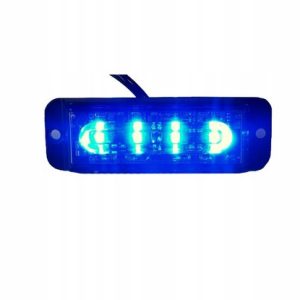 Lampa strobo 4 LED blue niebieska Policja Straż