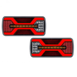 Lampy tylne zespolone LED X-SPIDER komplet ciągnik przyczepa naczepa 12/24V z przewodem