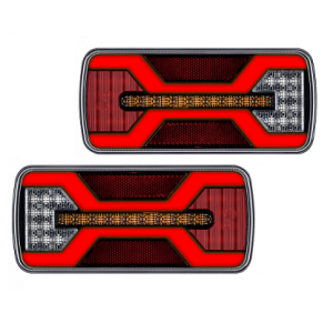 2x Lampa tylna LED X-SPIDER przeciwmgielne cofania oświetlenie tablicy, przewód 24cm L2426+L2427