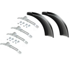 2x Błotnik, ćwiartka PARLOK biały pasek 405x650mm + mocowanie kpl