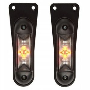 2x Lampa obrysowa biało-pomarańczowo-czerwona, wisząca LED