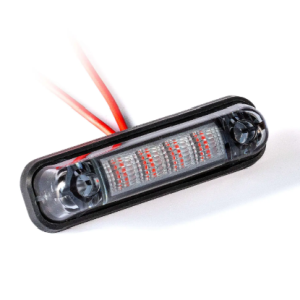 Lampa obrysowa LED 12-36V, czerwona, wersja DARK z podkładką