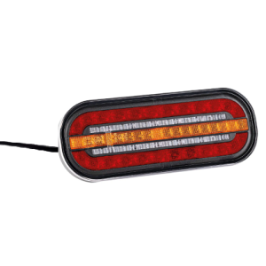 Lampa tylna 3-funkcyjna uniwersalna LED 12-24V, kierunkowskaz dynamiczny przewód