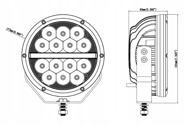 Reflektor drogowy + pozycja środek LED 12/24V L3427 - obrazek 6