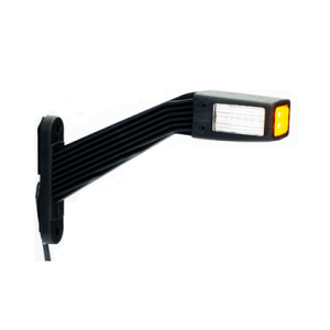 Lampa obrysowa LED  lewa na wysięgniku gumowym, trzykolorowa, długa