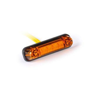 Lampa obrysowa LED 12-36V, pomarańczowa z podkładką gumową czarną płaską