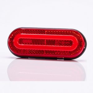 Lampa obrysowa LED, czerwona z odblaskiem 12-36V montaż na płasko przewód 0,5m
