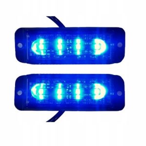 2x Lampa strobopowa strobo 4 LED blue niebieska Policja Straż