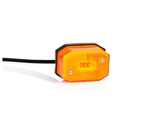 Lampa obrysowa żółta boczna LED z odblaskiem i przewodem