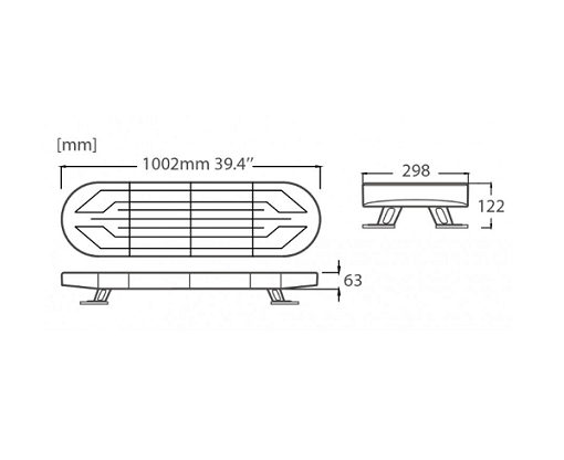 Belka ostrzegawcza LED 1002x286 R10 R65 BLK0034 - obrazek 5