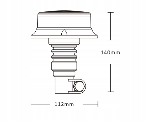 Lampa ostrzegawcza PICO 18 LED Kogut Trzpień FLEX DIN ALR55 Diodowa ALR0055 - obrazek 5